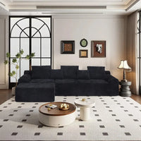 111.2" Modern L-Shaped Sectional Sofa,Modular Velvet Couch with Adjustable Configurations, Soft Melange Fabric,Comfortable