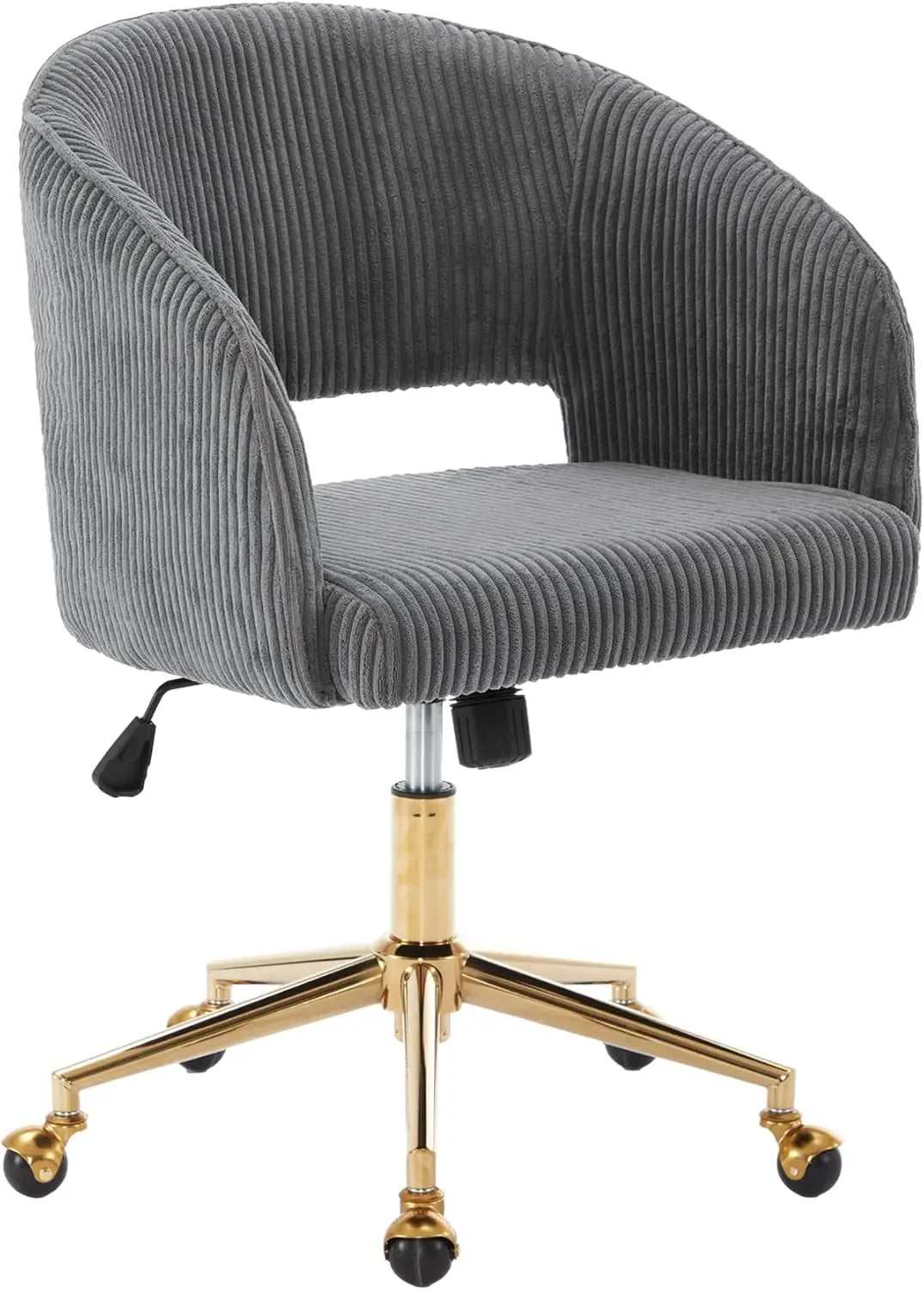 Home Office Chair Swivel Velvet Desk Chair Accent Armchair Upholstered Modern Tufted Chairs with Gold Base for Girls Women