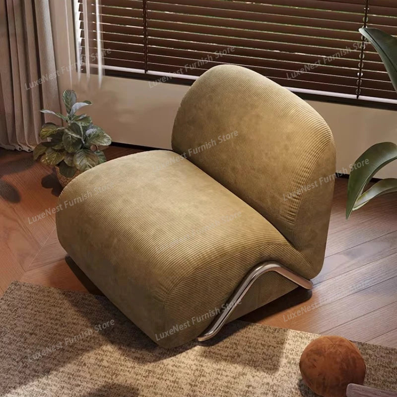 Home Modern Flannel Living Room Sofas Couch Single Sofa Bedroom Lazy 1-person Sofa Living Room Furniture Boneless Couch Sofas