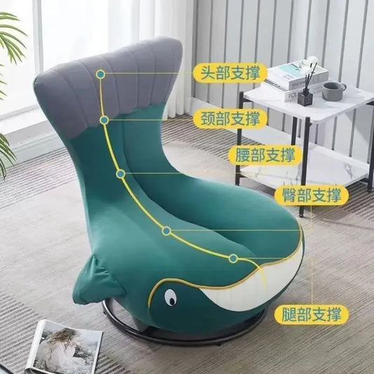 Rotating sofa chair Comfortable lazy single sofa Whale animal shark chair Small apartment room leisure