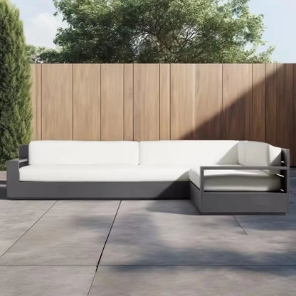 Villa Courtyard corner outdoor sofa Aluminum Furniture Hotel Outdoor Sunscreen Durable L-shaped Garden Sofa Customization