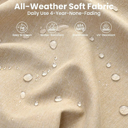 Patio Furniture Set, 5 Pieces Outdoor Wicker Sofa Couch with Chairs, Ottomans and Comfy Cushions, All Weather High Back Rattan