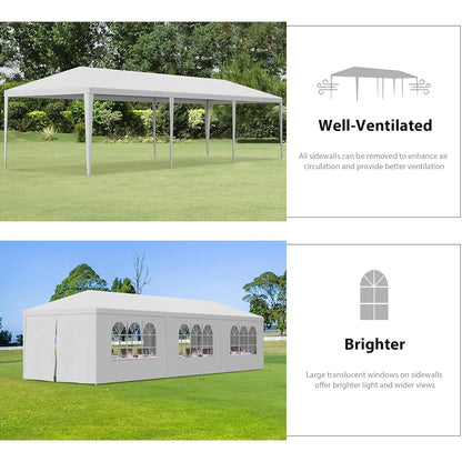 10x30 Party Tent Outdoor Canopy Tents for Parties with 8 Removable Sidewalls Heavy Duty Waterproof Gazebo Shelter, Customized
