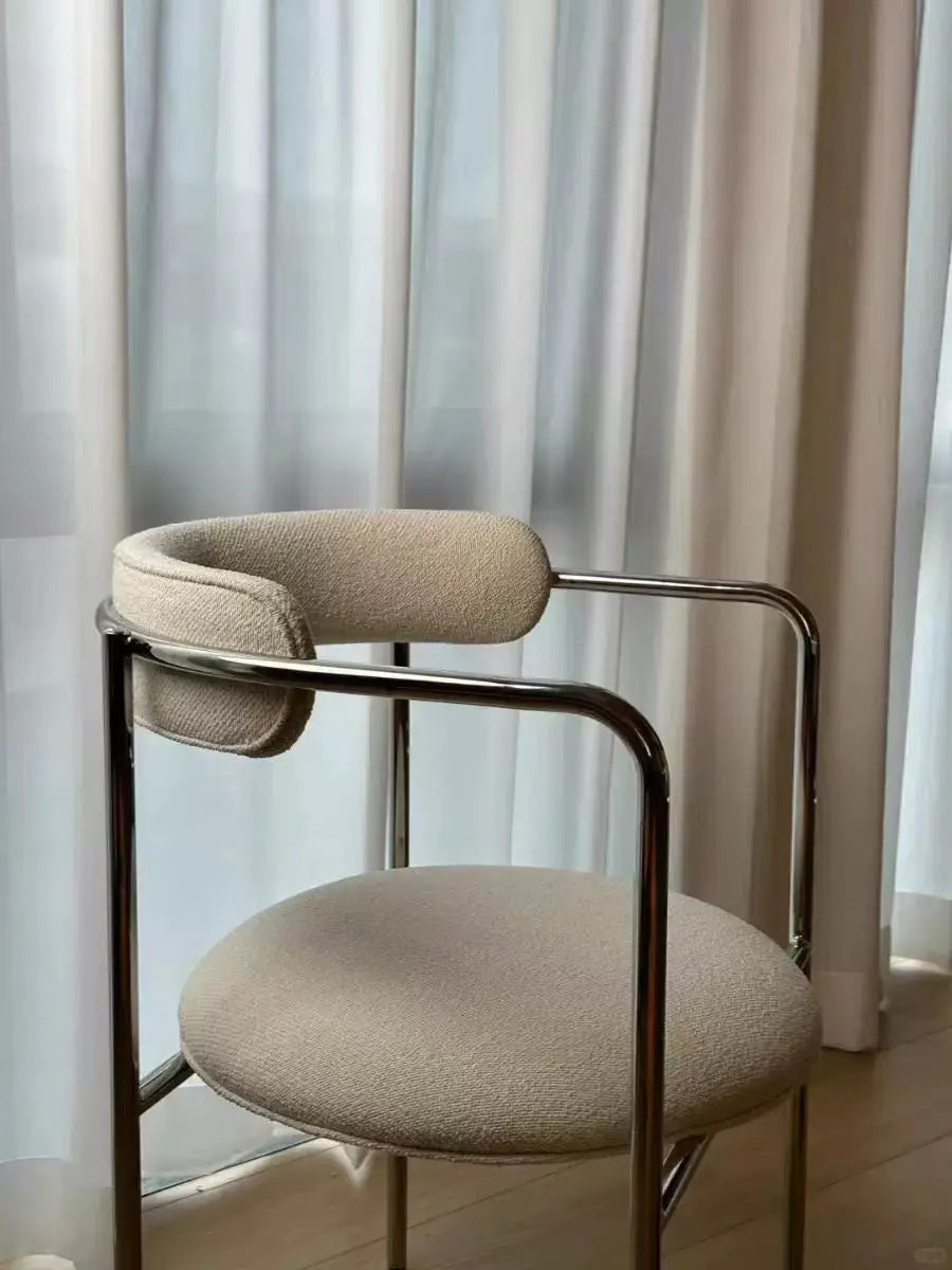 Modern Stainless Steel Dining Chair Designer Dining Chair Home Furniture Bauhaus Single Person Chair Medieval Negotiation Chair