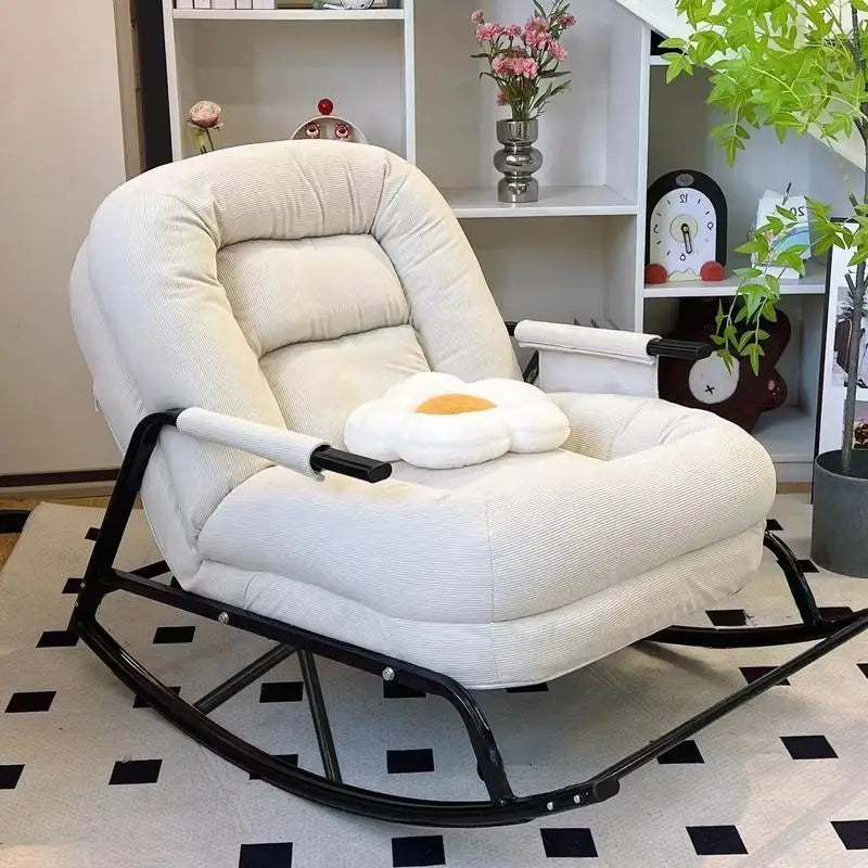 Minimalist Rocking Lazy Sofa Chair for Adults Home Office Nap Lounge Comfortable Single Seat