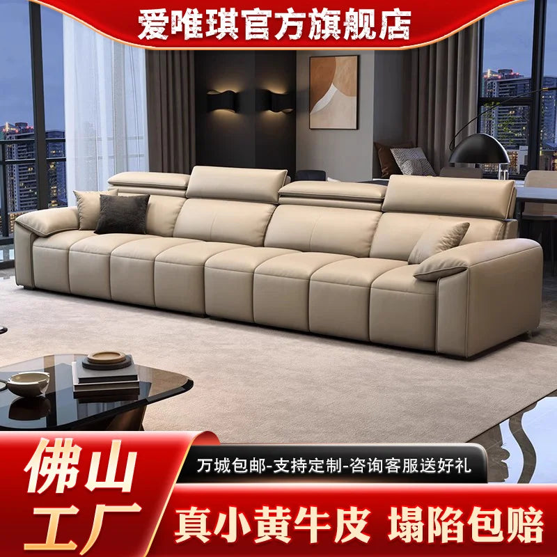 custom. [9633 People Favorited] Aiweiqi Simple Modern Genuine Leather Sofa Living Room, Suitable Large and Small Spaces,
