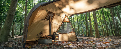 OneTigris Raven Nest Tunnel Hot Tent 2 Person Camping Shelter with Stove Jack 4 Season Waterproof Tent for Backpacking Bushcraft