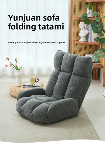 Folding lazy sofa,lounge chair,winter family bedroom balcony leisure chair,velvet fabric, adjustable backrest chair,soft cushion