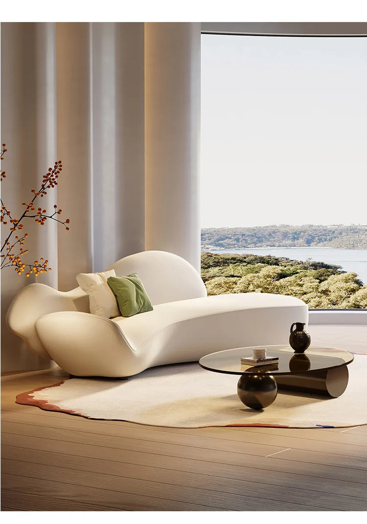 Beauty salon sofa light luxury high sense curved rest area reception special-shaped living room small apartment