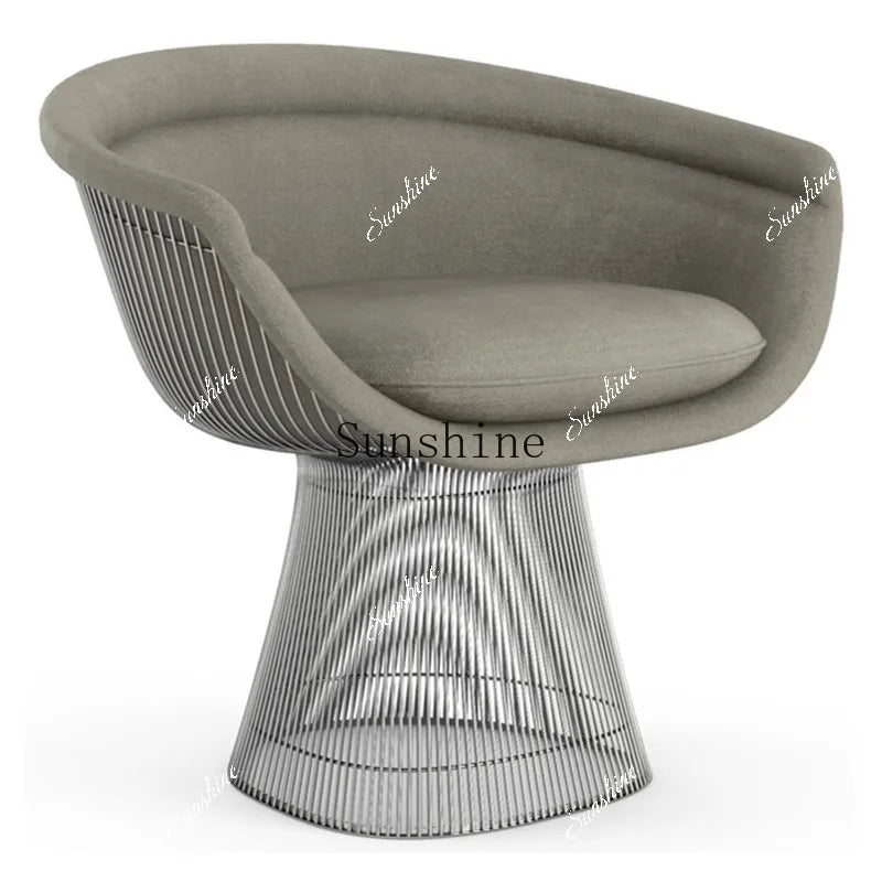 Italian modern designer stainless steel leisure single chair creative villa model room art reception chairP