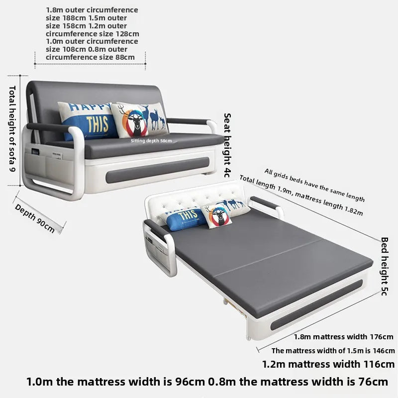 Sofa bed dual-purpose foldable single multi-functional storage small apartment living room double