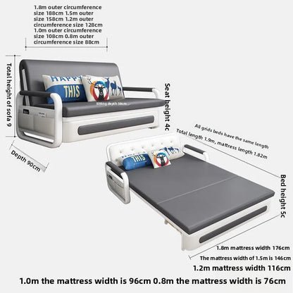 Sofa bed dual-purpose foldable single multi-functional storage small apartment living room double