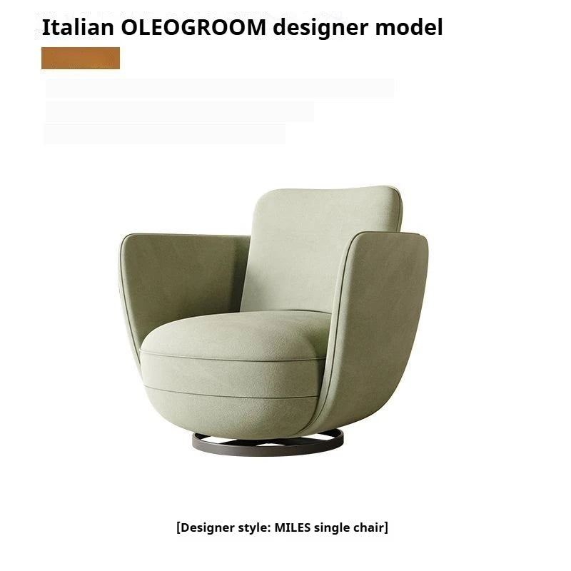Modern Barrel Swivel Chair 360 Chenille Fabric Accent Chair Upholstered Lounge Chair for Living Room Bedroom Office Waiting Room