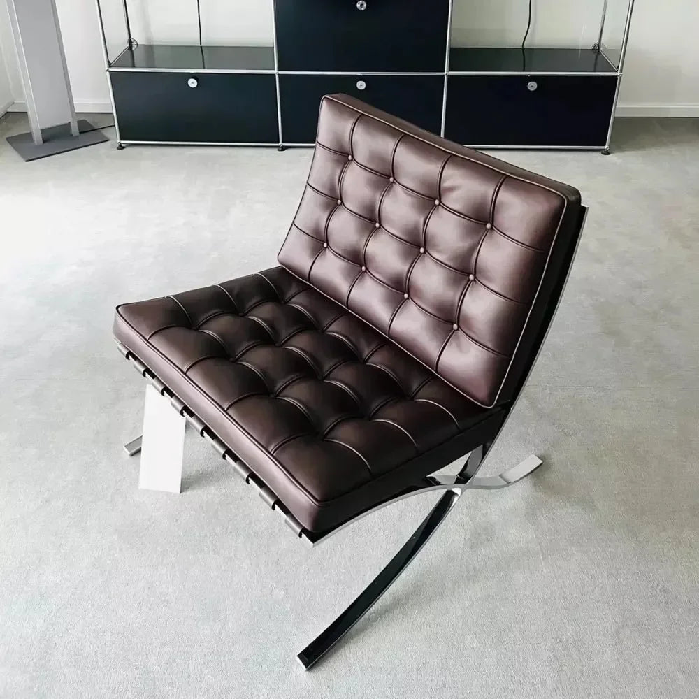 Nordic Bacelona Chair Single  Balcony Antique Metal Style Living Room Office Negotiation Chair Designer Leisure