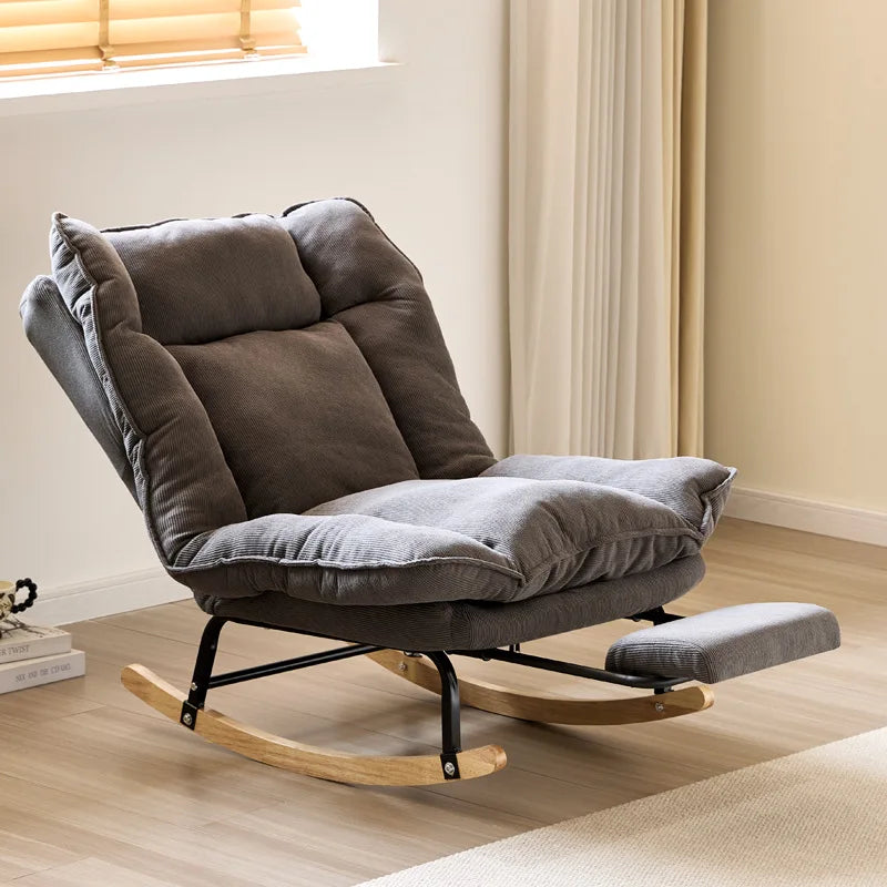 New single sofa, living room lazy lounge chair, comfortable rocking chair with retractable foot pedals