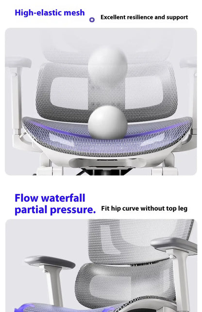 Ergonomic Office Chair with Lumbar Support Adjustable 3D Armrests Recline Tilt Function Mesh Seat for Home Office