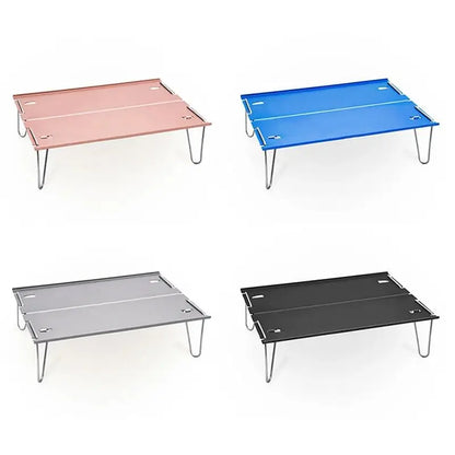 Portable Camping Table, Small Ultralight Folding Table with Aluminum Table Top and Carry Bag, Mini Barbecue Coffee Table