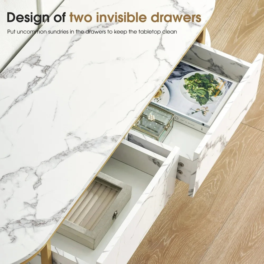 Console Table with Storage Shelf, Sofa Table with Gold Legs for Entryway