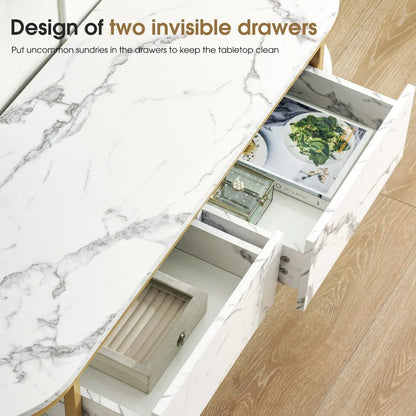 Console Table with Storage Shelf, Sofa Table with Gold Legs for Entryway