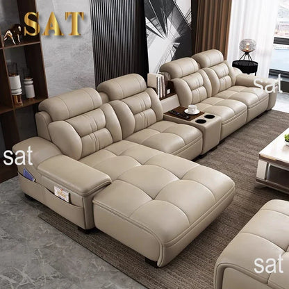 For Modern Luxury Genuine Leather Modular Corner Sofas Beds Sectional L Shape Sofa Couch Set Furniture Living Room Couches