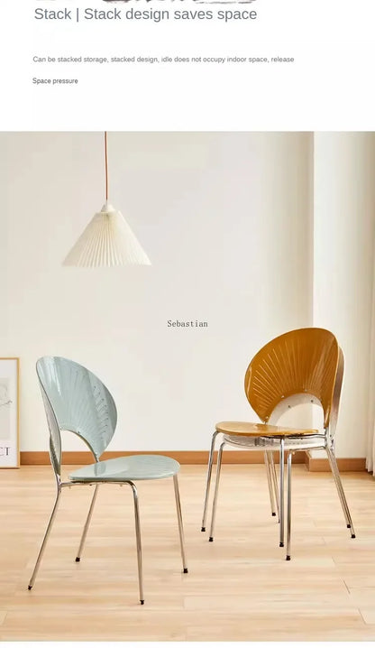 Nordic Dining Chair,home Leisure Transparent Dining Table Chair,minimalist Homestay Chair,hotel Shell Chairs, Sun Backed Chairs