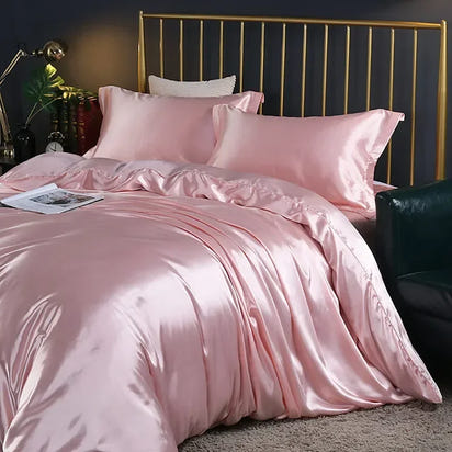 Luxury 100% Mulberry Silk Bedding Set with Duvet Cover Set Double King Queen Size Bedding Cover Kit 4pcs Bed Cover Bed Linen Set