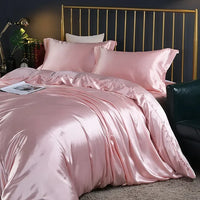 Luxury 100% Mulberry Silk Bedding Set with Duvet Cover Set Double King Queen Size Bedding Cover Kit 4pcs Bed Cover Bed Linen Set