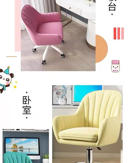 Home Computer Chair Girl's Bedroom Backrest Lift Swivel Chair College Student Dormitory Study Chair Comfortable Office Chairs