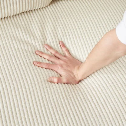 78.5" Corduroy L-Shaped Convertible Combo Sofa Bed with Reversible Storage Chaise,Pull-Out Sleeper Sofabed with Side Pockets an