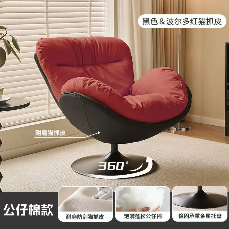 Nordic Luxury 360 Degree Rotating Egg Lazy Rocking Chair Leisure Single Sofa for Balcony Living Room Comfortable Relax Lounge