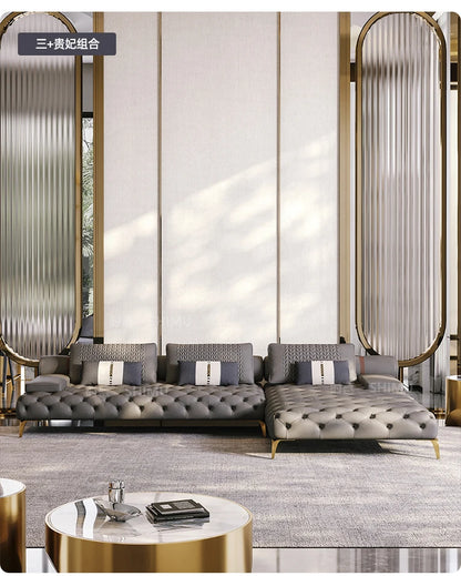 Italian Genuine Leather Sofas Sectional Modern Luxry Designer Loveseat Sofa 3 Piece Set Woonkamerbanken Living Room Furniture