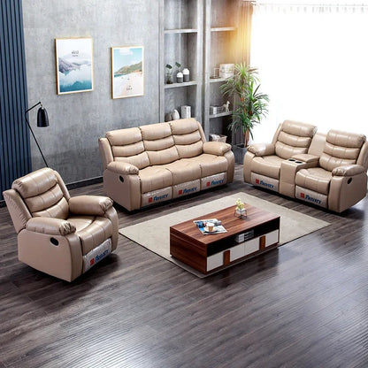 JC Living Room Leather Sofa Small Apartment Head Space Cabin Electric Reclining Massage Multi-functional Leisure Multi-functiona