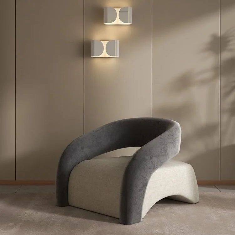 Single sofa leisure chair living room light luxury curved balcony chair small apartment tiger chair minimalist