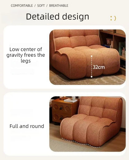 Lazy Sofa Single Leisure Sofa Chair Reclining Sleeping Balcony Bedroom Single Tatami Living Room Sofas with Footstool Furniture
