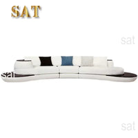 Italian Designer Minimalist Corner L-shaped Leather Sofa Villa Living Room High-end Customized Sofa Set