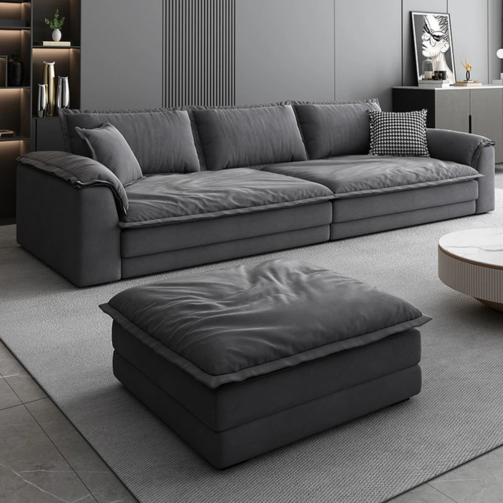 A Minimalist petal retro sofa home living room simple matte fabric corner sofa
