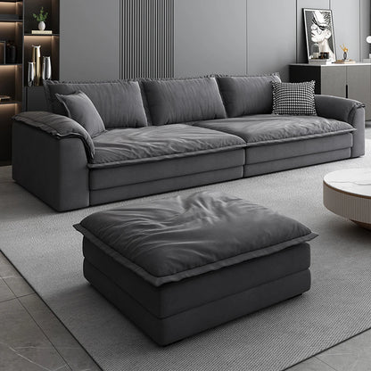 A Minimalist petal retro sofa home living room simple matte fabric corner sofa
