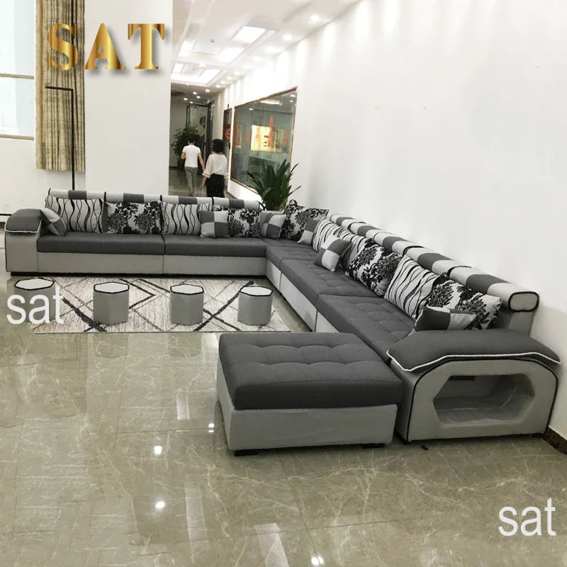 -furniture 7 seater living room  sectional big latex sofa