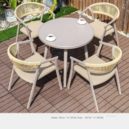 Outdoor Garden Furniture Sets Waterproof Open-air Balcony Aluminum Alloy Chair Outdoor Furniture Sets Courtyard Table and Chair