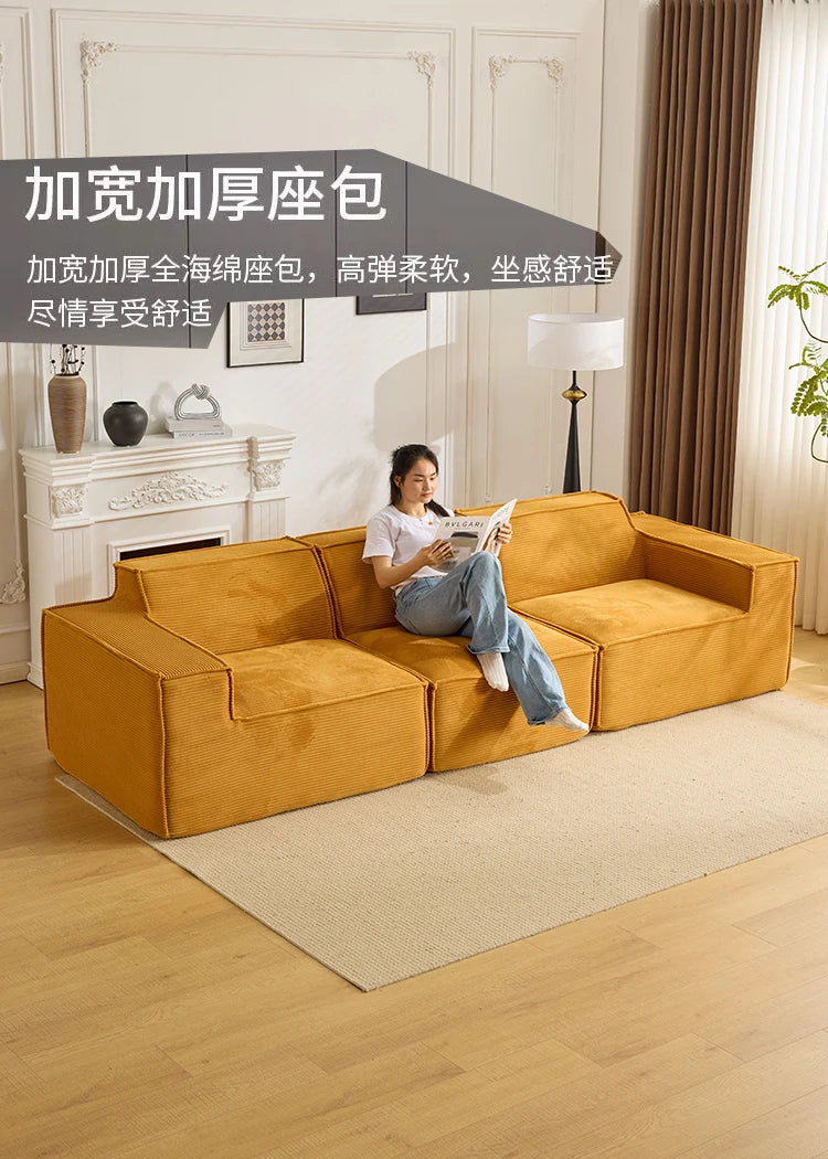 Vacuum compression sofa tofu block combination modern simple living room small apartment retro cross-border fabric furniture