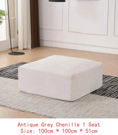Modular U-Shaped Boneless Sectional Sofa for Living Room - 113" Grey Sleeper Couch with Chaise, No Assembly Required, Corduroy