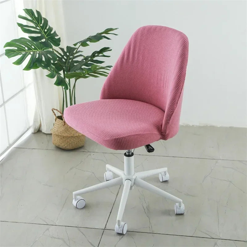 Pure Color Curved Chair Cover Polar Fleece Duckbill Chair Cover Chair Slipcover Elastic Seat Covers for Kitchen Hotel Office