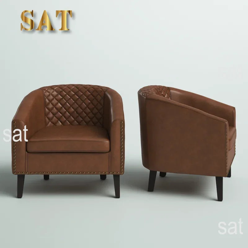 For Modern Tufted Upholstered Armchair Living Room Leisure Chair Single Sofa Chair Balcony Bedroom Study Room Barrel Club Chair