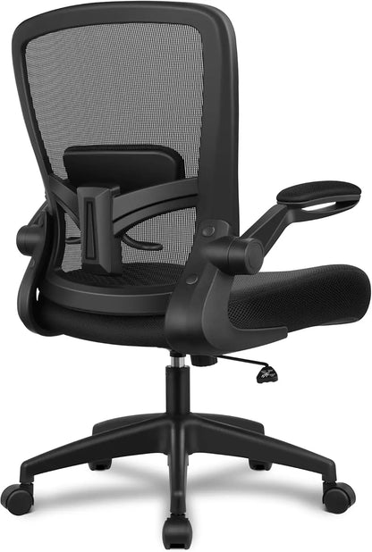 Office Chair,Ergonomic Desk Chair Breathable Mesh Chairs w/Adjustable High Back Lumbar Support Flip-up Armrests,for Home Office