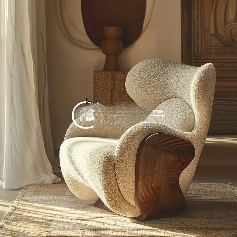 Italian style, retro solid wood leisure, living room bedroom single, medieval single sofa chair