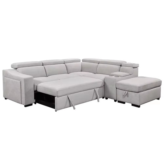 Sofa Furniture Fast Charger Cup Holder Functional Set Has Pull Out Bed and Storage Living Room Sofa