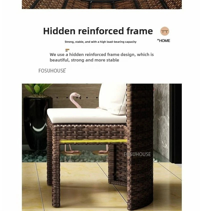 Nordic Balcony Table and Chair Combination Outdoor Patio Table and Chair Leisure Storage Table Three-piece Garden Furniture Z