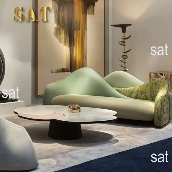 Modern Designer Furniture Luxury Sofas Velvet Fabric Curved Sofa For Home Salon Villa Hotel