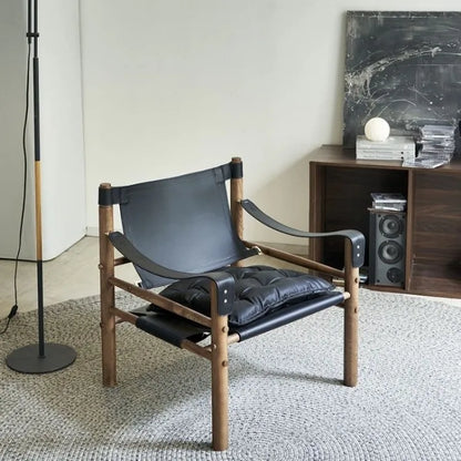 Nordic Living Room Chairs Solid Wood Armchair with Backrest Portable Relaxing Lounge Chair Luxury Sofa Chair Home Furniture