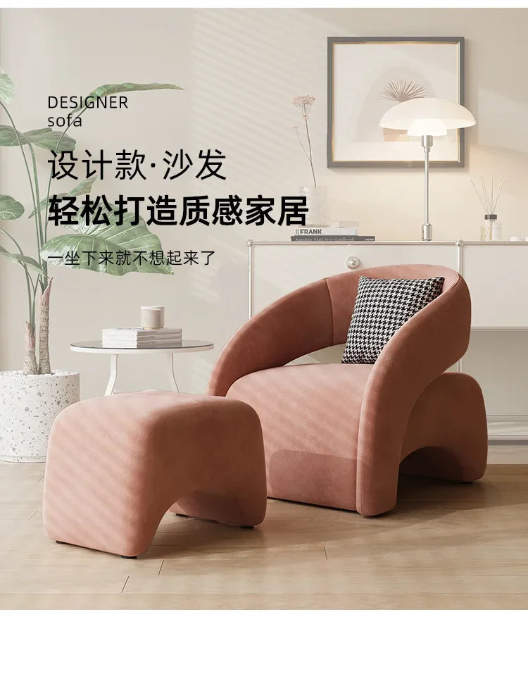 A  French cream wind single sofa chair Nordic living room lazy sofa small apartment single chair